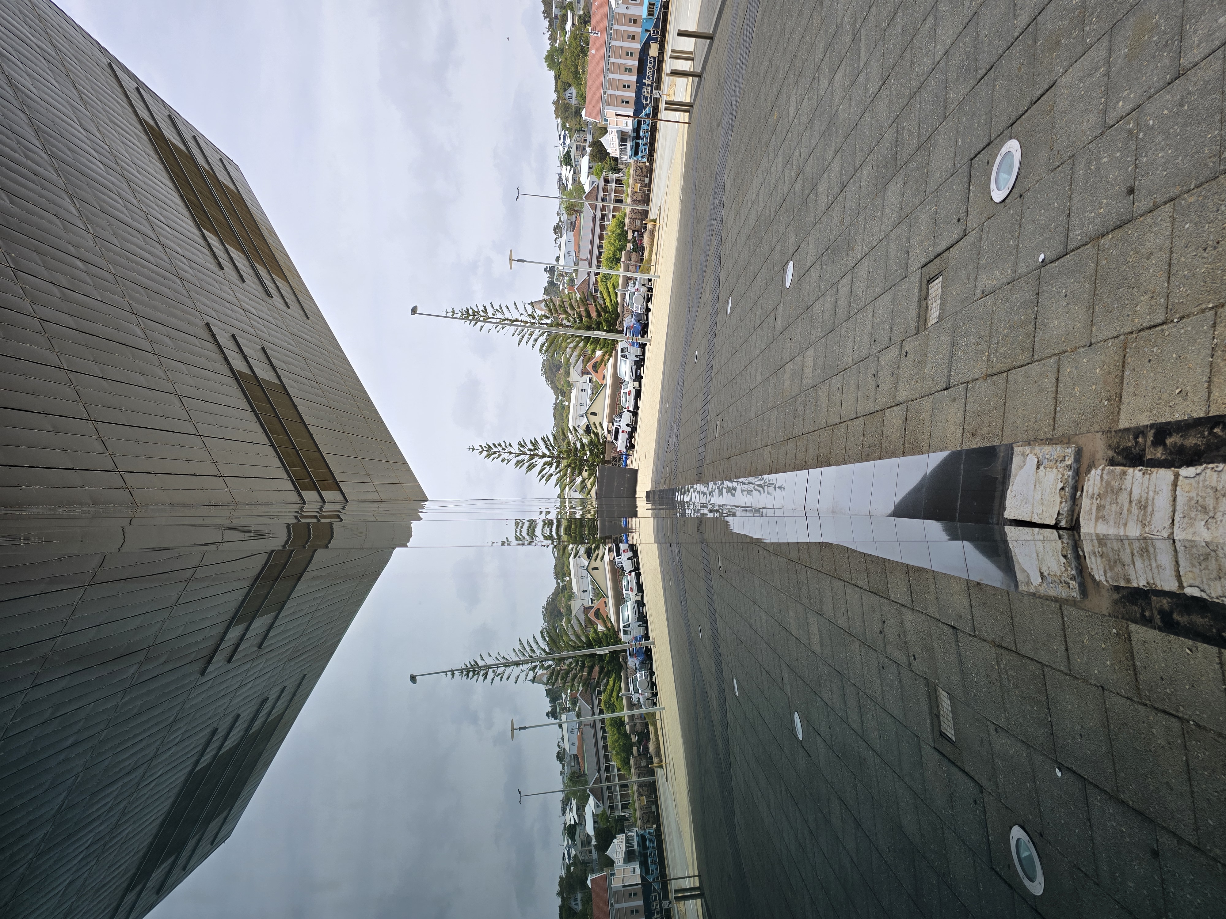 A freshly cleaned commercial driveway